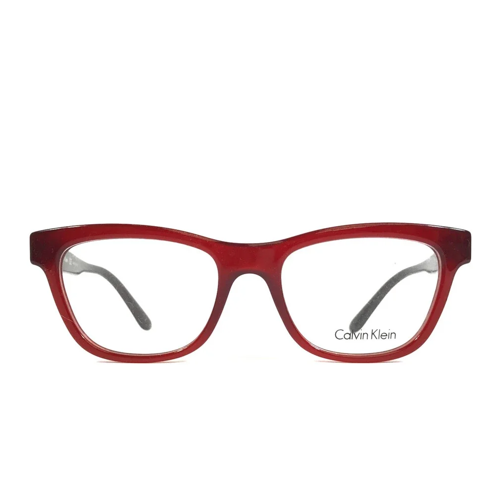 Calvin Klein Eyeglasses Frames CK5908 615 Brown Red Cat Eye Full Rim 51-18-140